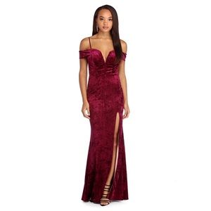 Burgundy velvet dress